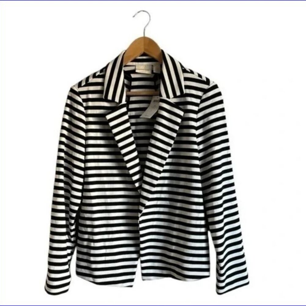CHICO’s Blazer - B/W Striped - Sz 3 or XL - NWT - Picture 5 of 14